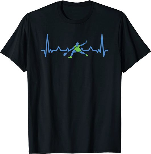 Discover T-shirt Camiseta Manga Curta para Homem e Mulher Presente para Amantes de Esportes Amo Badminton