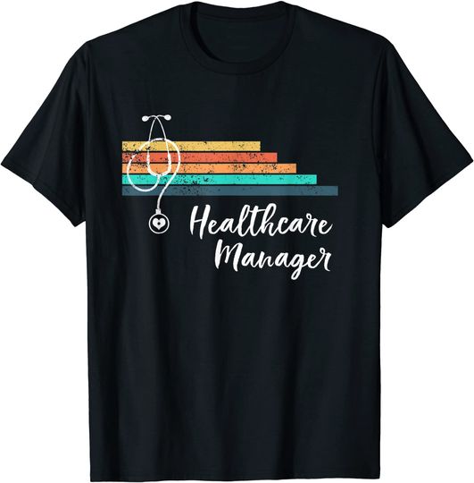 T Shirt Camisete Manga Curta Unissexo Retrô Gerente de Saúde