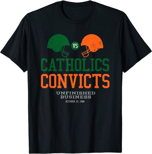 Discover Catholics VS Convicts 1988 Classic Vintage T-Shirt