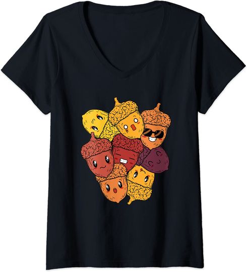 Discover Bolotas Felizes | T-shirt Camiseta de Mulher Decote em V