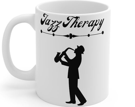 Discover Caneca de Cerâmica Clássica Saxofonista Música Jazz