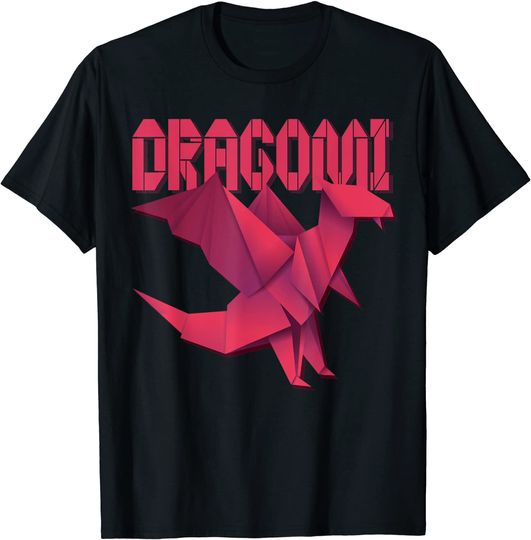 Discover Papel para Origami Dragão Rosa | T-shirt Camisete Manga Curta para Homem e Mulher