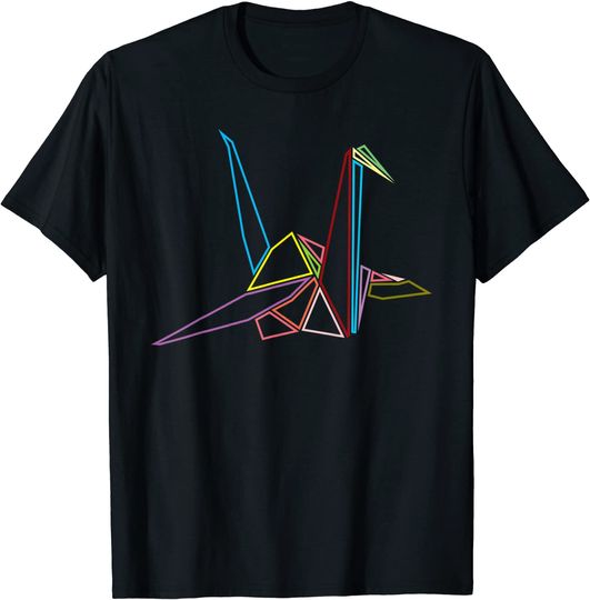 Discover T-shirt Camiseta Manga Curta Unissexo Origami Cisne Colorido