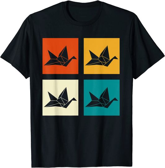 Discover T shirt Camisete Manga Curta Unissexo Estilo Retrô Origami