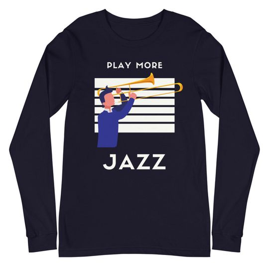 Discover Camisola de Manga Comprida Saxofone Música Jazz