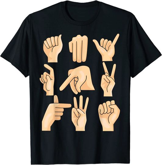 Discover T shirt Camiseta Manga Curta para Homem e Mulher Língua Gestual