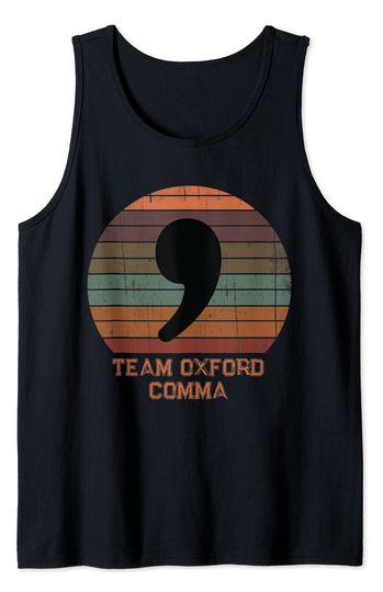 Discover Camiseta sem Mangas Team Oxford Comma Retro Escritor