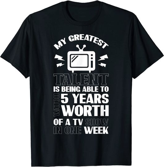Discover T-shirt Camiseta Manga Curta para Homem e Mulher Dia Mundial da Televisão Presente Ideal para Amantes de Televisão