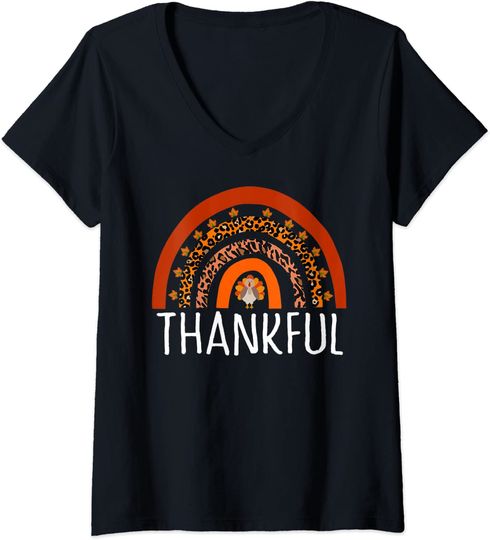 Discover T-shirt Camiseta de Mulher Decote em V Presentes para O Dia de Ação de Graças