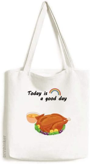 Discover Sacola de Pano Cru Turquia Dia de Ação de Graças Hoje É Um Bom Dia