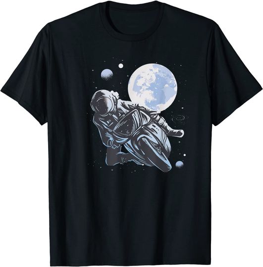 Discover T-shirt Camiseta Astronauta Universo de Motociclista