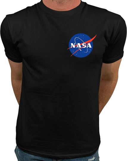 Discover Market Trendz Camisetas masculinas com logotipo oficial NASA I menor no peito esquerdo da NASA