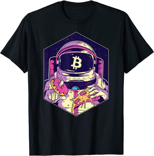 Discover Camiseta T-shirt  Astronauta de Bitcoin Lua Divertida
