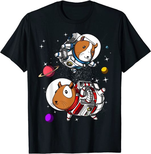 Discover Camiseta T-shirt El Cobaio o Coelho das Índias Espaço Astronauta Cósmico