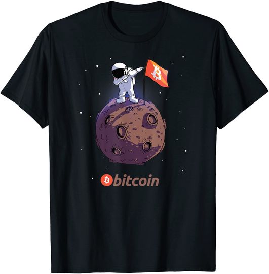 Discover Camiseta T-shirt  Astronauta Bitcoin a Lua