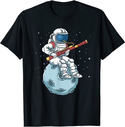 Discover Camiseta T-shirt Astronauta Banda Jogador Bassoonist