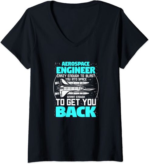Discover Engenheiro Aeroespacial | T-shirt Camiseta de Mulher Decote em V