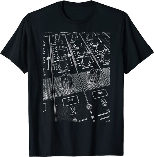 Discover T-shirt Camiseta Botões de Misturador de DJ