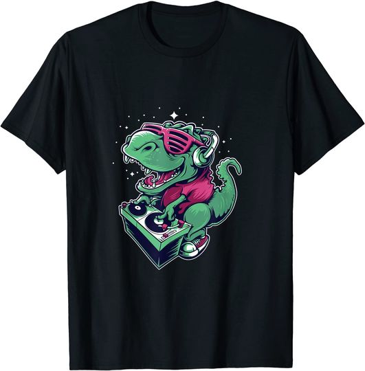Discover T-shirt Camiseta DJ Dinosaur para Criança