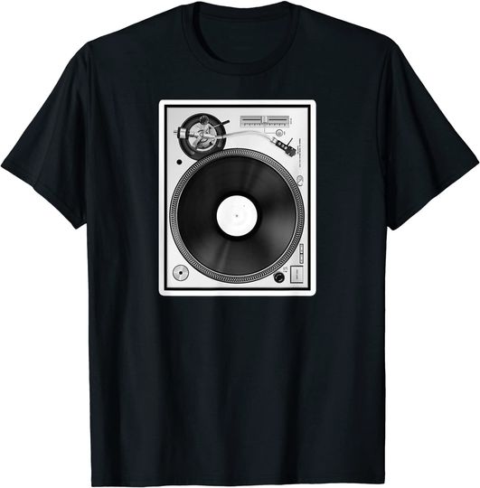 Discover T-shirt Camiseta DJ Pratos Giratórios de Padrinho