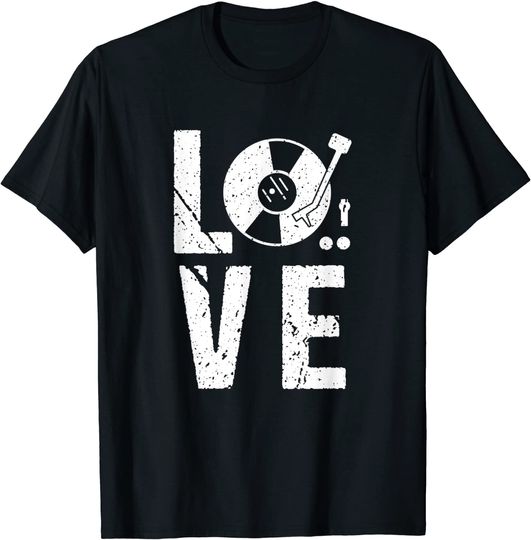 T-shirt Camiseta para Criança Música de Vinil EDM Retro DJ