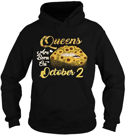 Discover Hoodie Sweater com Capuz para Homem e Mulher Rainhas Nascem Em 2 de Outubro Presente de Aniversário