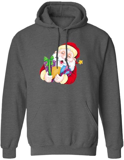 Discover Hoodie Sweater com Capuz para Homem e Mulher Estampado De Pintura De Regalo De Papai Noel