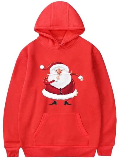 Discover Hoodie Sweater com Capuz Unissexo Estampado De Papai Noel