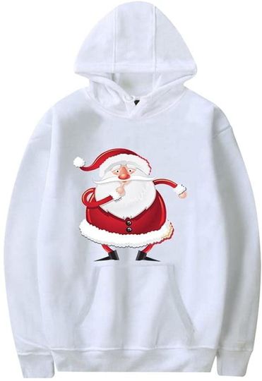 Discover Hoodie Sweater com Capuz Unissexo Estampado De Papai Noel