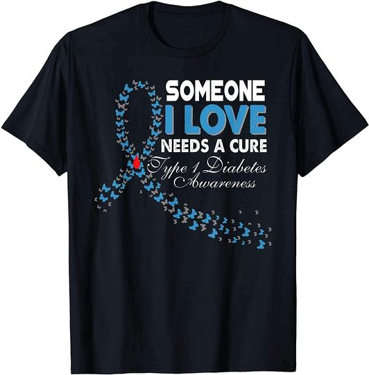 Discover T-shirt Camiseta Manga Curta para Homem e Mulher Consciência da Diabetes