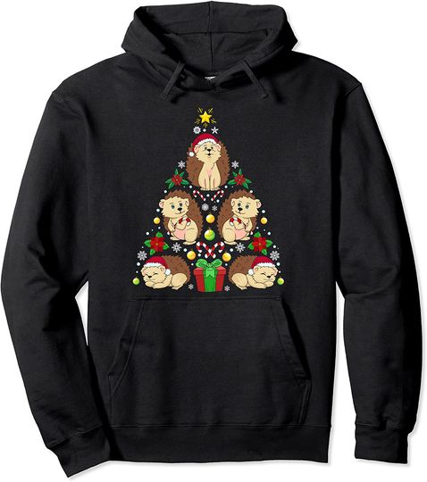Discover Hoodie Sweater com Capuz Ouriço Árvore De Natal Presente para Homem e Mulher