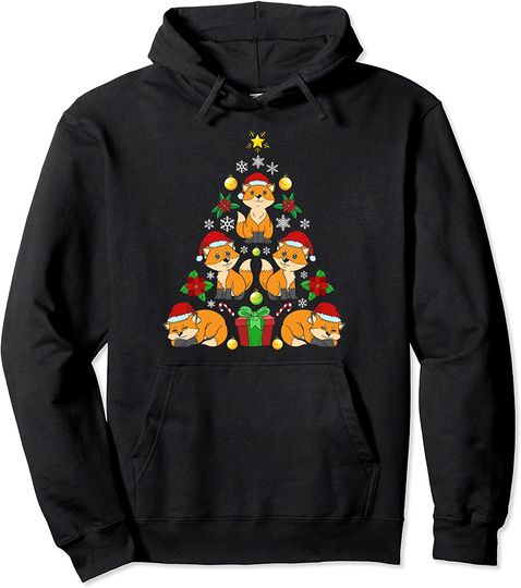 Discover Hoodie Sweater com Capuz Raposa De Natal Animal Da Floresta Presente Árvore De Natal