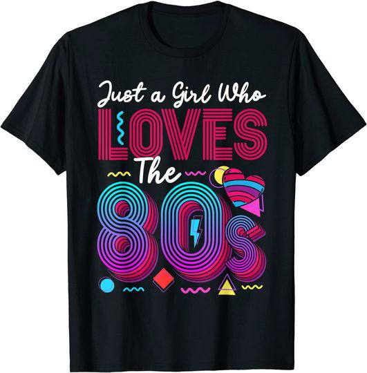 Discover T shirt Camiseta Manga Curta Unissexo Apenas Uma Menina Que Ama Os Anos 80