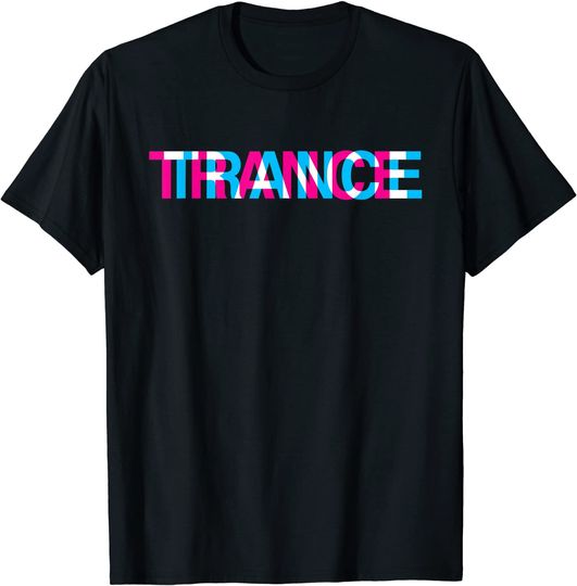 Discover Trance Music Optical Illusion Glitch Trippy EDM Rave Music T-Shirt