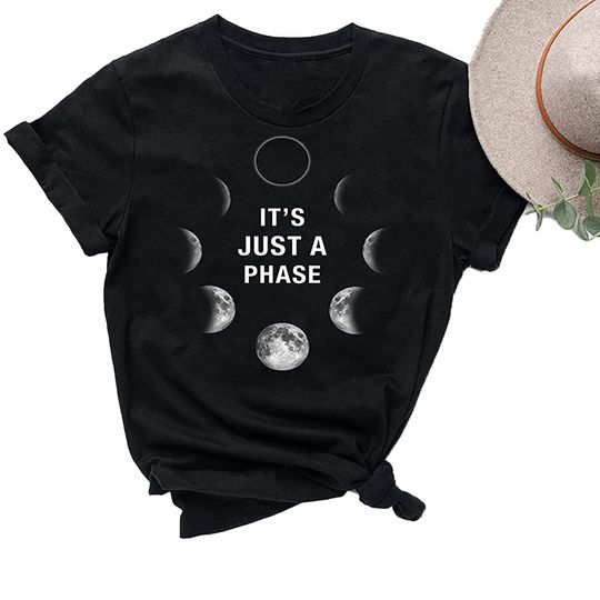 Discover T-shirt Camiseta Manga Curta para Homem e Mulher Fases da Lua