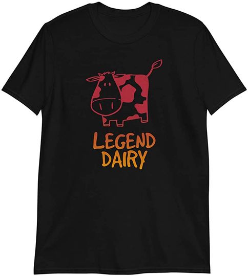 Discover T-shirt Camiseta Manga Curta para Homem e Mulher Presente para Amantes de Animal Vaca Legend Dairy