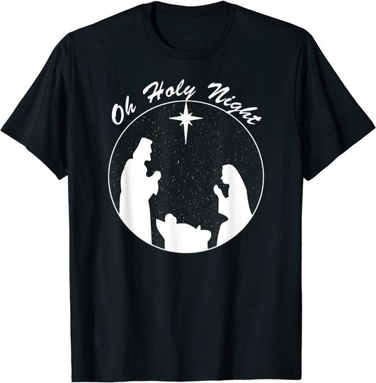 Discover T-shirt para Homem e Mulher Noite Santa,Presépios Natal, Manjedoura Cristã
