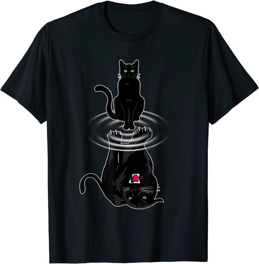 Discover T-Shirt Para Homem E Mulher Camiseta Pantera Inspirada Na Reflexão Da Reflexão Do Gato
