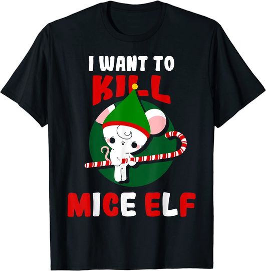 Discover T-shirt Camiseta para Homem e Mulher Eu Quero Matar Ratos Elfos