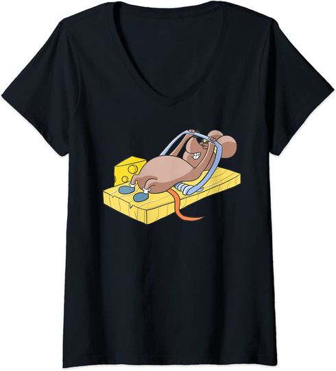 Discover T-shirt Unissexo Decote em V Mata Rato Ratón Queso Fitness
