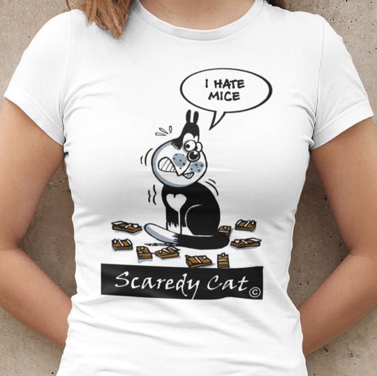 Discover T-shirt para Mulher Gato Assustador Mata Rato