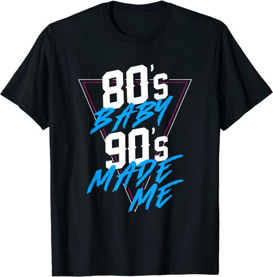 Discover Retro 80s Baby 90s Made Me T-shirt dos Anos 90 para Homem e Mulher
