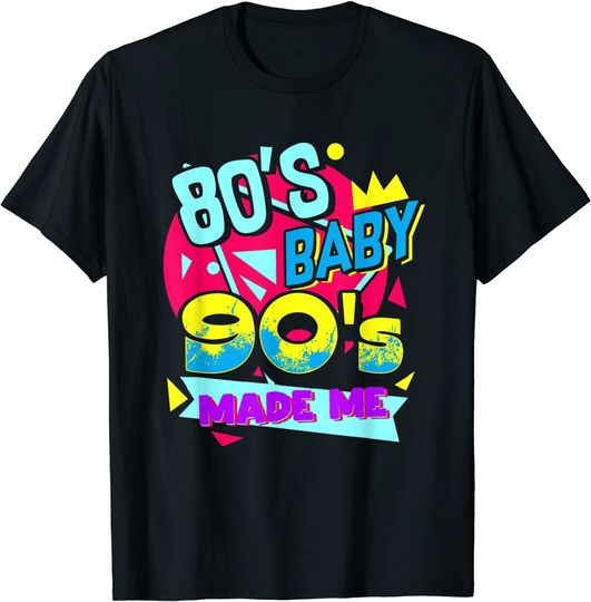 Discover T-shirt dos Anos 90 para Homem e Mulher Retro 80s Baby 90s Made Me