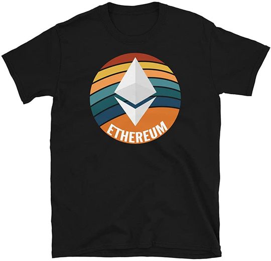 Discover Símbolo de Moeda Virtual Ethereum | T-shirt Camiseta Manga Curta Unissexo Estilo Retrô