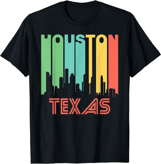 Discover Retro 1970's Style Houston Texas Skyline T-Shirt
