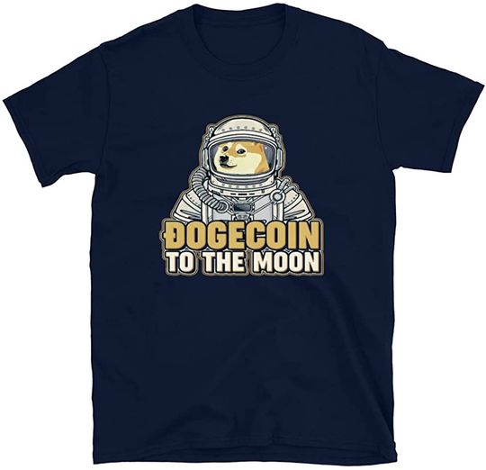 Discover T-shirt Camiseta Manga Curta para Homem e Mulher Dogecoin To The Moon
