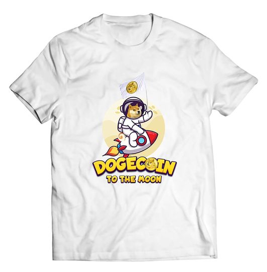 Discover T-shirt Camisete Manga Curta Unissexo Astronauta Dogecoin