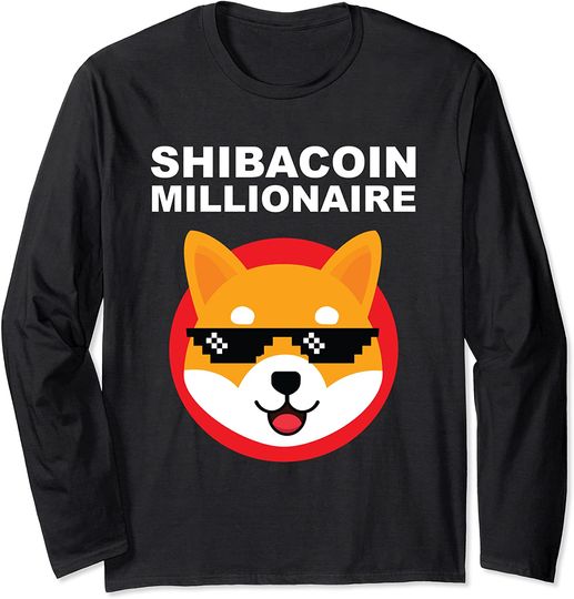 Discover T-shirt Camisola de Mangas Compridas Masculino Feminino Shiba Coin The Millionaire