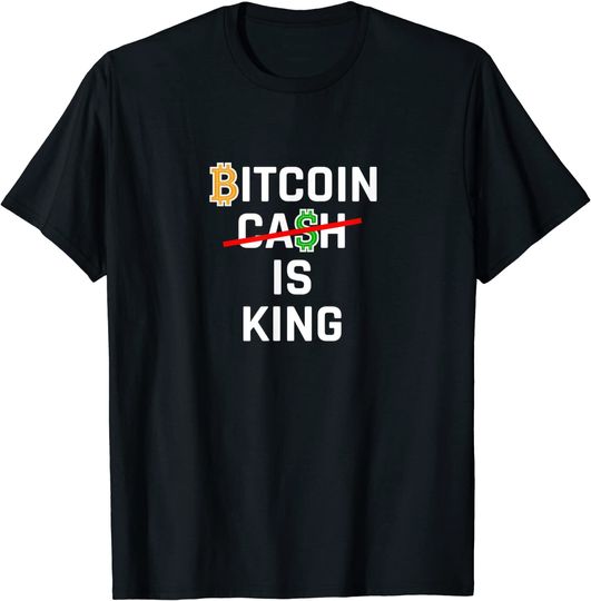 Discover T-Shirt Clássico Unissex Bitcoin CashCrypto win Blockchain Fiat Dollar
