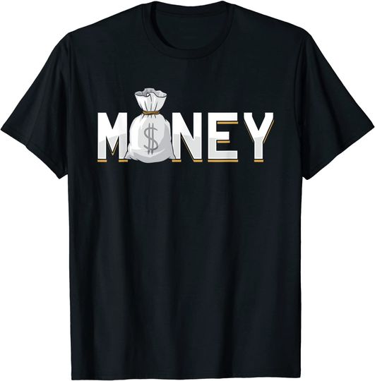 T-shirt Camiseta Manga Curta Masculino Bolsa de Dinheiro Milionário